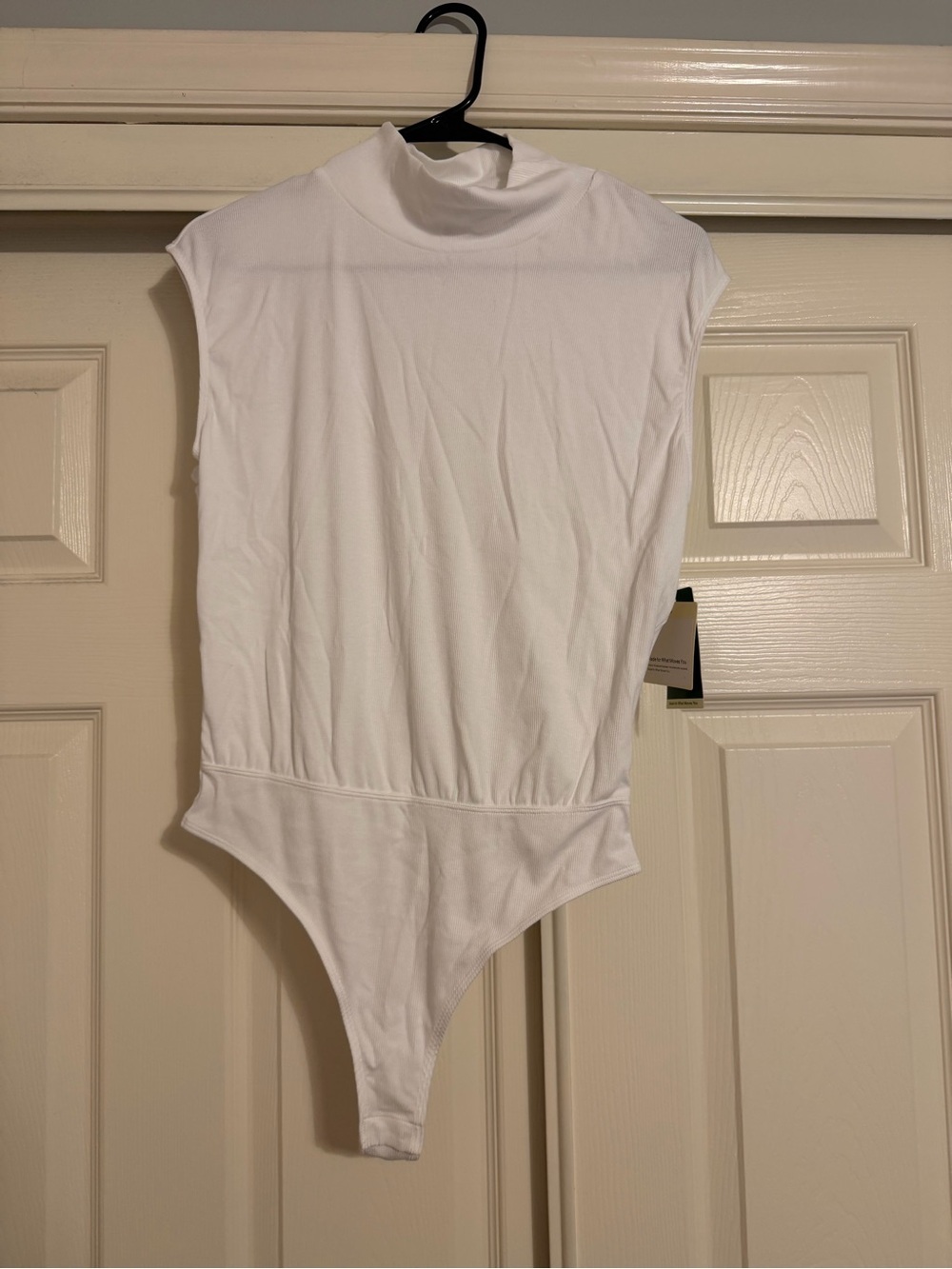 Halara White Mock Neck Sleeveless Bodysuit